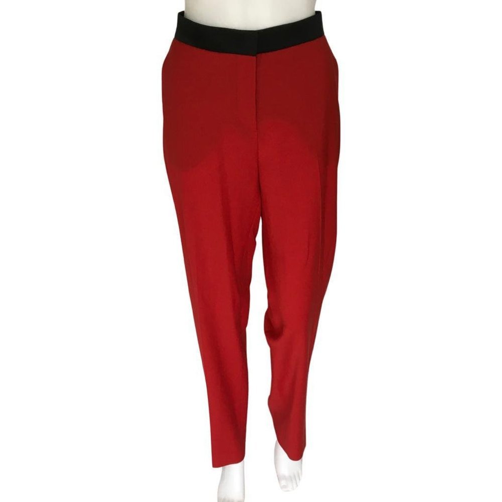 NWT Derek Lam New York Women's Drake Trousers Contrast Satin Waistband Pants